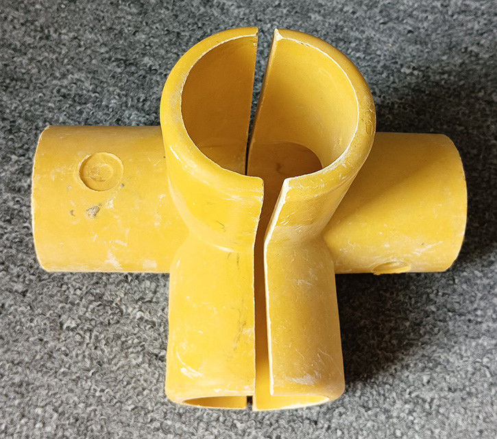 50 mm tube rond en fibre de verre FRP raccordement à la poignée de main à la base du coude Tee Four Way Connector