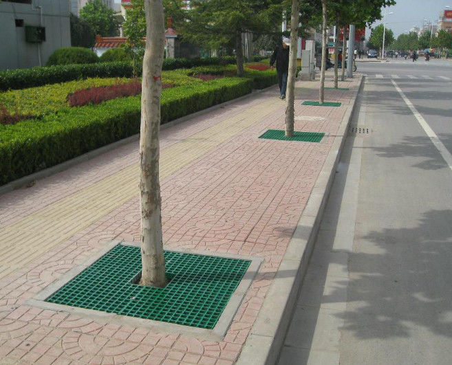 Grille en FRP vert pour l'utilisation de la plateforme ou du trottoir et taille et couleur personnalisées